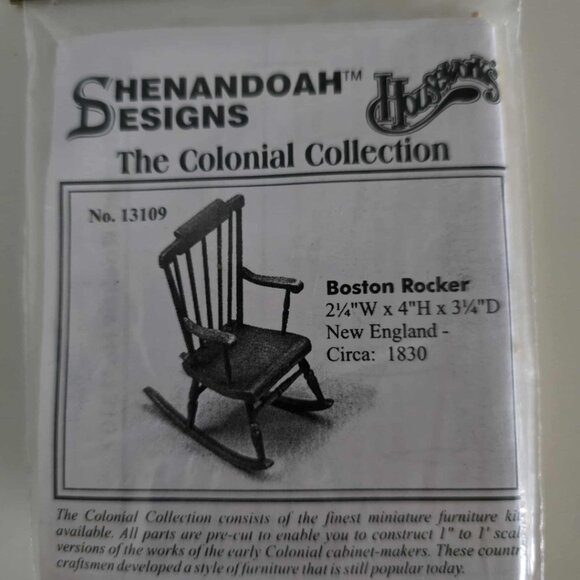NWT Houseworks Shenandoah Designs Boston Rocker Doll House Miniature Kit - Picture 4 of 4
